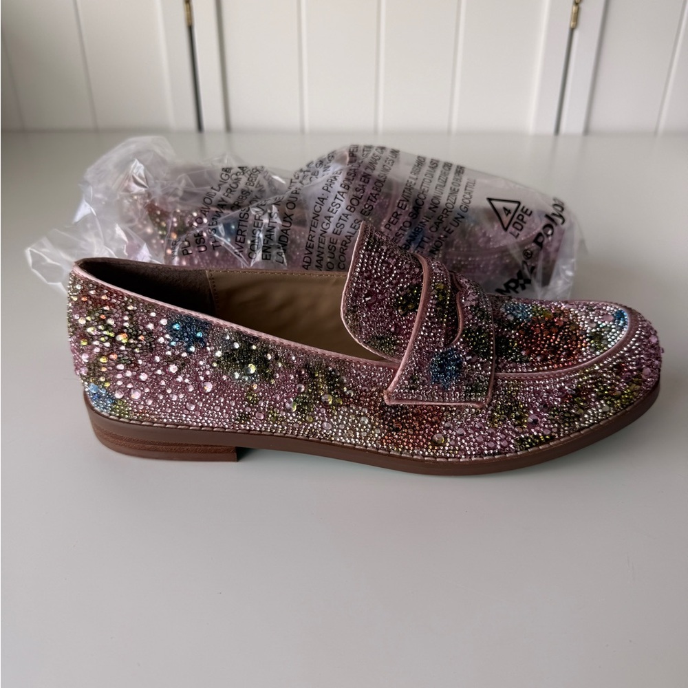 Betsey Johnson Aron Floral Crystal-Embellished Pink Women's Loafers